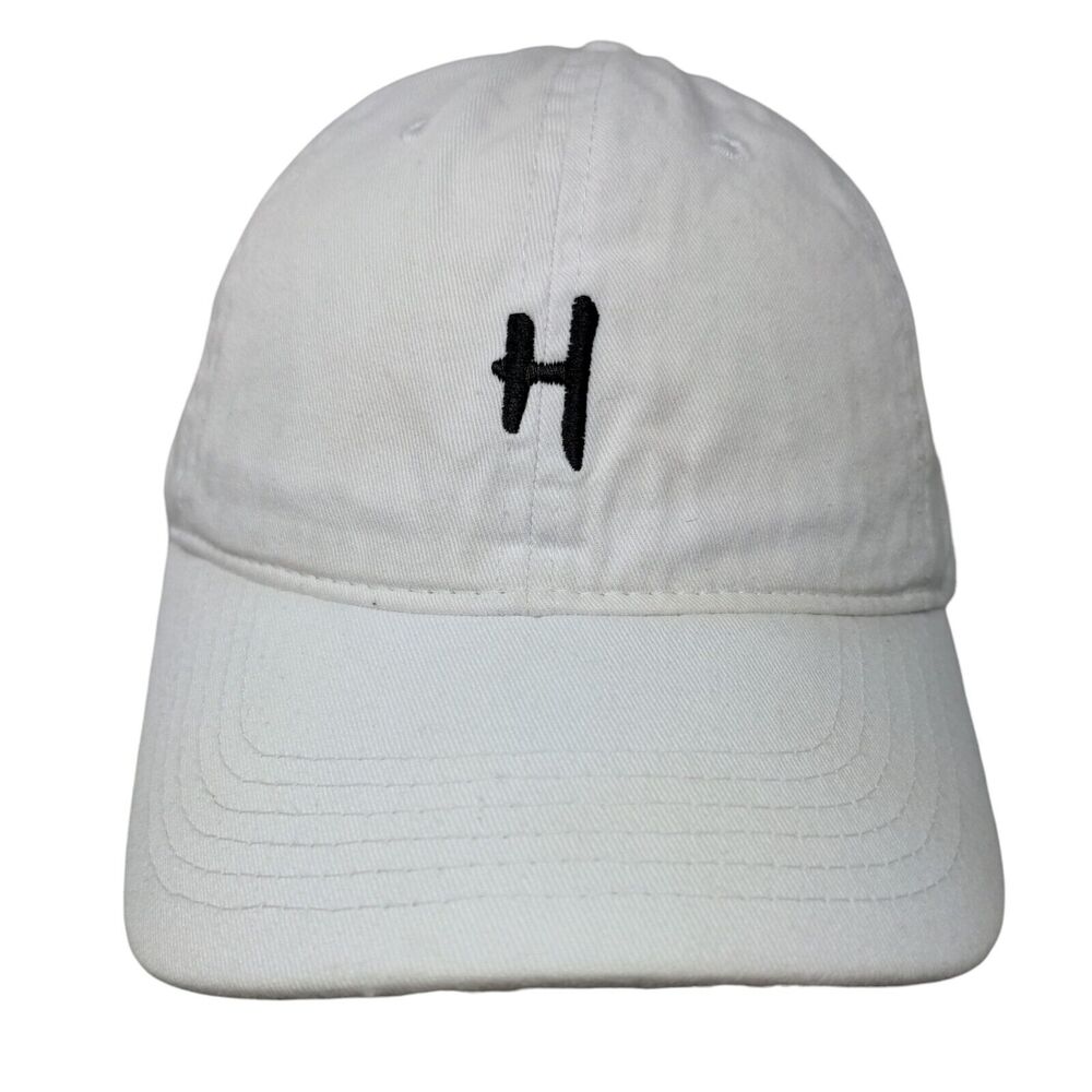 HEYBO Slideback Hat White OSFM Adjustable Embroidered Vented Holes 6 Panel